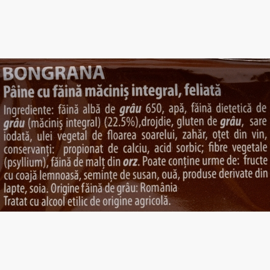 Pâine toast integrală Bongrana 600g
