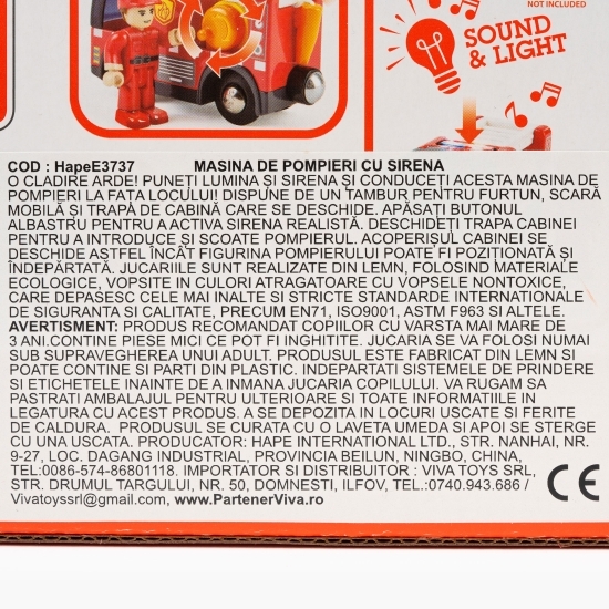 Mașină de pompieri cu sirenă 3+ ani