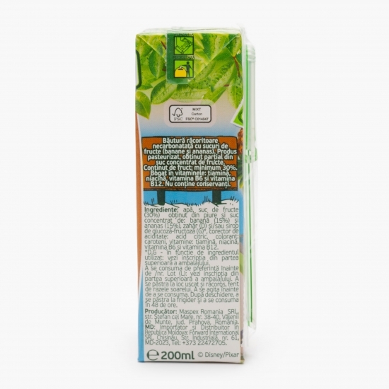 Băutură necarbonatată suc de banane şi ananas 200ml