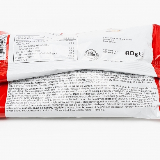 Croissant Double Max cu cremă de cacao și vanilie 80g