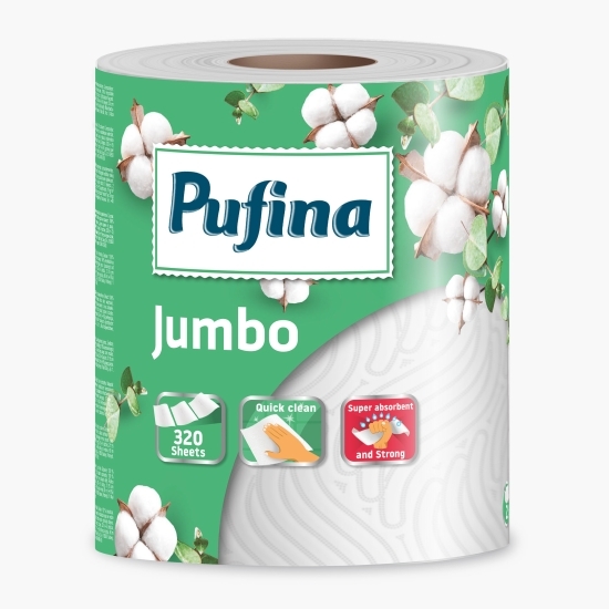 Prosop hârtie Jumbo 2 straturi, 1 rolă, 320 foi, 80m