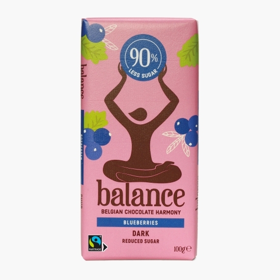 Ciocolată neagră cu afine, fără zahăr adăugat 100g