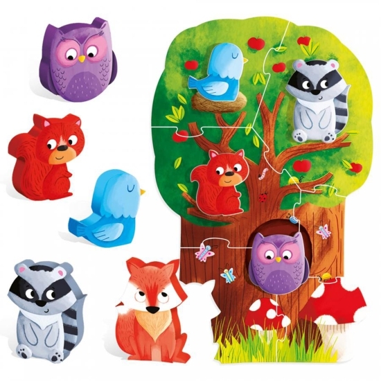 Joc Montessori - Primul meu puzzle: Pădurea, 2-4 ani