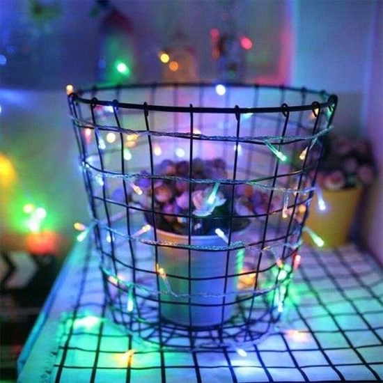 Instalație de Crăciun 3m, multicolor cu baterii tip liniar, 2 jocuri de lumini, 30 LED -uri