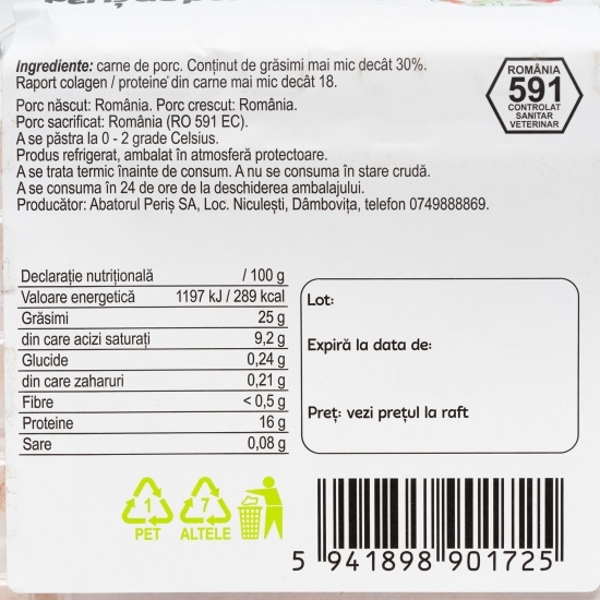 Carne tocată de porc 900g