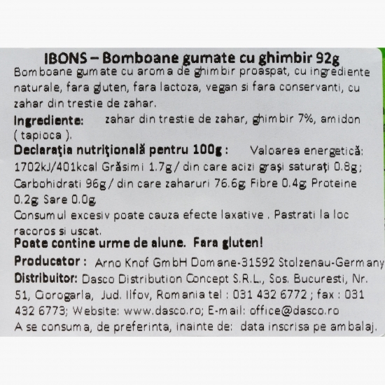 Jeleuri gumate cu ghimbir 92g