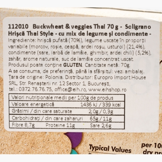 Hrișcă thai cu mix de legume și condimente 70g