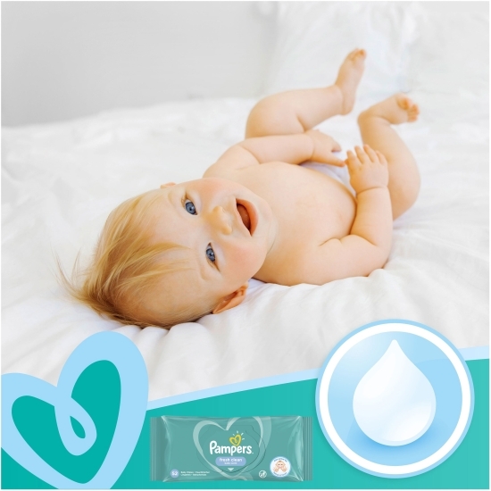 Șervetele umede pentru bebeluși, Fresh Clean baby scent, 52 buc