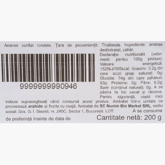 Ananas confiat rondele 200g