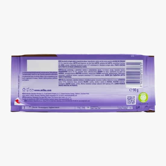 Ciocolată cu lapte alpin și cremă de alune, 90g