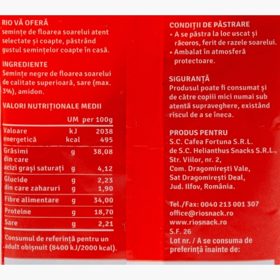 Semințe floarea-soarelui negre cu sare 40g