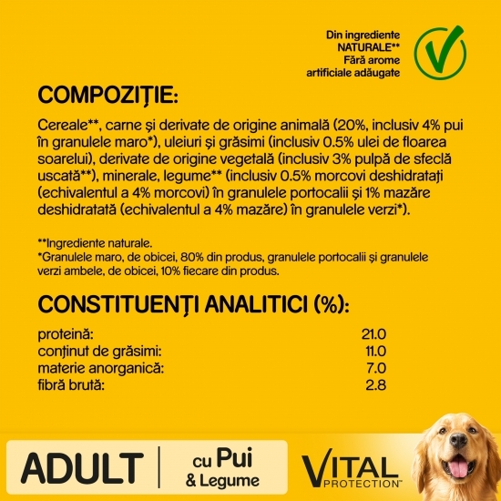 Hrană uscată pentru câini adulți, 2.6kg, Vital Protection cu pui și legume