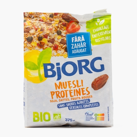 Muesli eco proteic, fără zahăr adăugat 375g