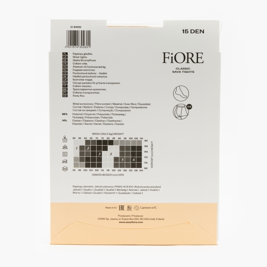 Ciorap Sava 15den Light Natural no. 6