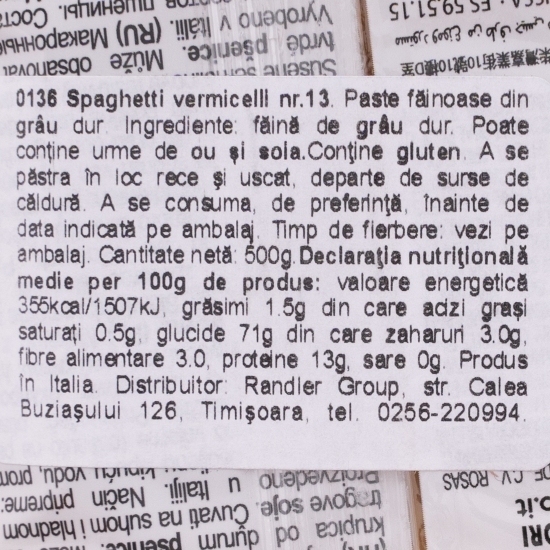 Paste Spaghetti n.13, 500g