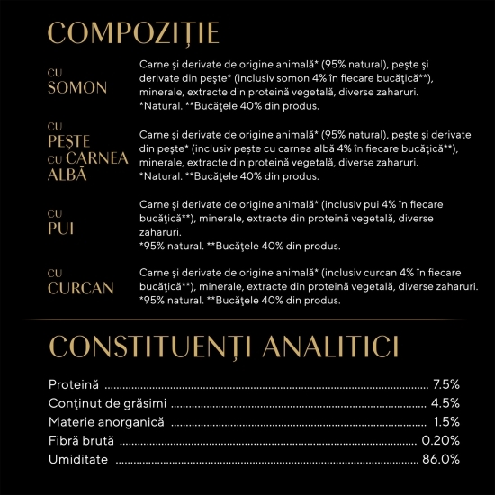 Hrană umedă pentru pisici adulte, 4x85g, selecție mixtă în aspic