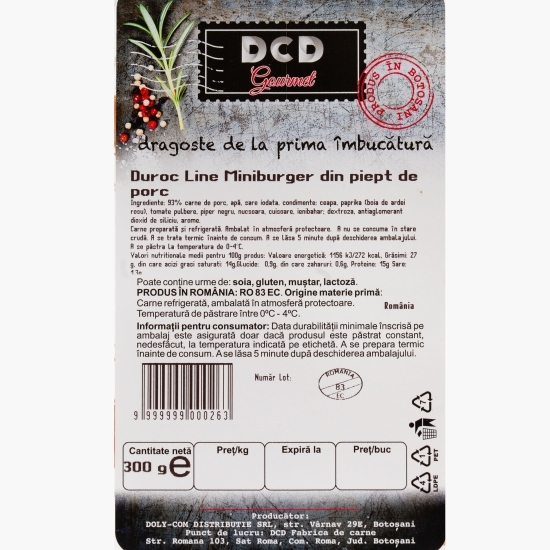 Miniburgeri din piept porc 300g