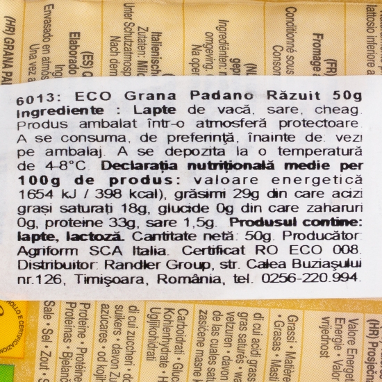 Brânză Grana Padano eco 50g