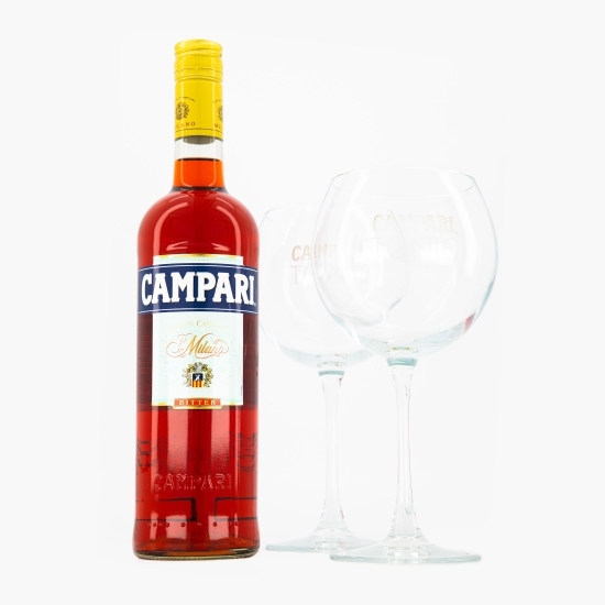 Pachet promoțional aperitiv Bitter 25% alc. 0.7l + 2 pahare