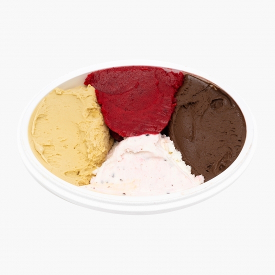 Înghețată italiană artizanală (gelato) ciocolată Peru, fistic Sicilia, cireșe amare, vișine 1kg