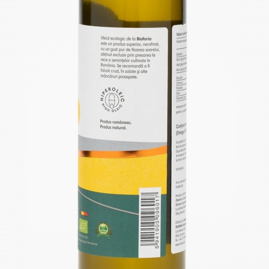 Ulei de floarea-soarelui extra virgin presat la rece 0.5l