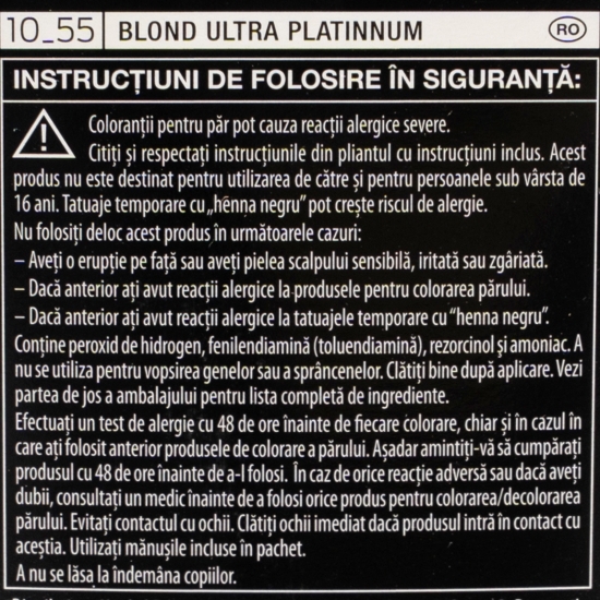 Vopsea de păr permanentă Cool and Ashy, 10-55 blond ultra platinum, 115ml