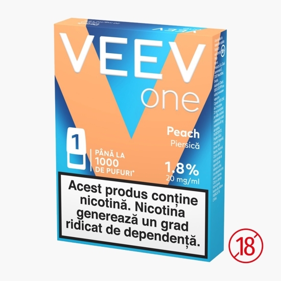 Capsulă pentru țigară electronică Peach 1.8%, 20mg/ml nicotină, 1000 puffs