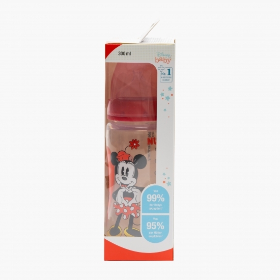 Biberon cu tetină de silicon, roșu, 6-18 luni, 300ml