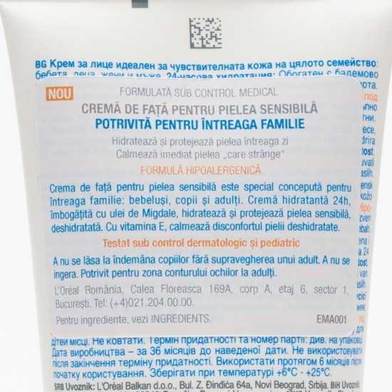 Cremă de față pentru pielea sensibilă potrivită pentru întreaga familie 100ml