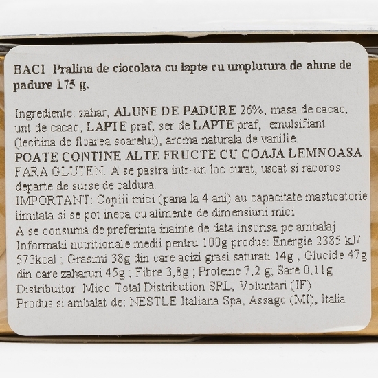 Praline de ciocolată cu lapte cu umplutură alune de pădure 175g