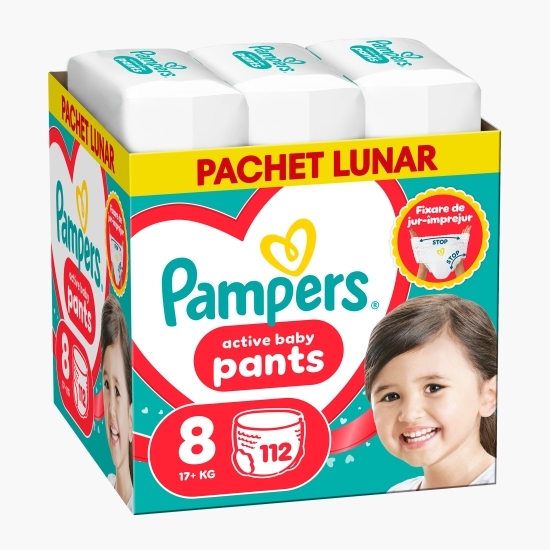 Scutece chiloțel Active Baby Pants XXL Box, mărimea 8, 17+ kg, 112 buc