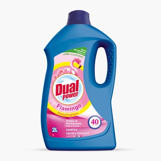 Detergent de rufe lichid Dual Power Flamingo, 40 spălări, 2l