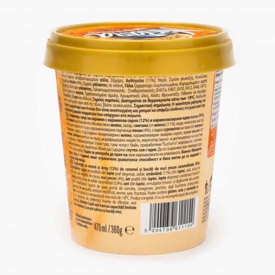 Înghețată cu aromă și sirop de caramel și bucăți de nuci pecan caramelizate 470ml