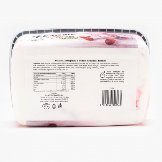 Înghețată cu aromă de frișcă și pastă căpșune 480g