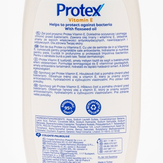 Gel de duș antibacterian Vitamin E 0.5l