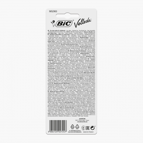 Set 4 markere pentru tablă albă Velleda 1721 asortate 