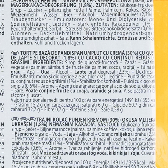 Tort Pădurea Neagră pandișpan cacao, cremă dublă de lapte și glazură de cacao 500g