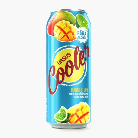 Bere blondă fără alcool cu aromă de mango și lime doză 0.5l
