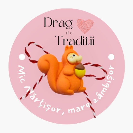 Mărțișor broșă Veveriță Jucăușă, din rășină
