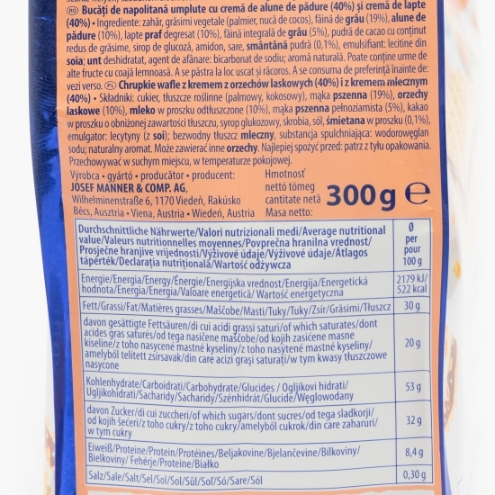 Mini snacks napolitane cu lapte și cremă de ciocolată 300g