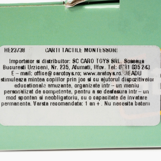 Cărți tactile Montessori 1+ ani