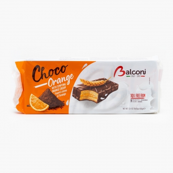 Mini prăjituri cu umplutură de portocale și glazură de cacao 350g (10x35g)