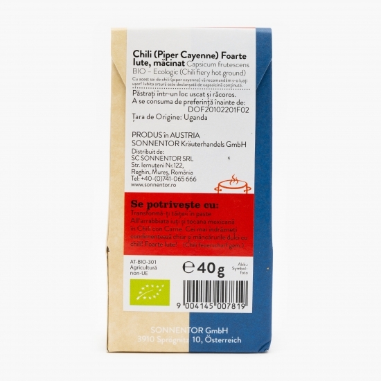 Chili Piper Cayenne foarte iute măcinat eco 40g