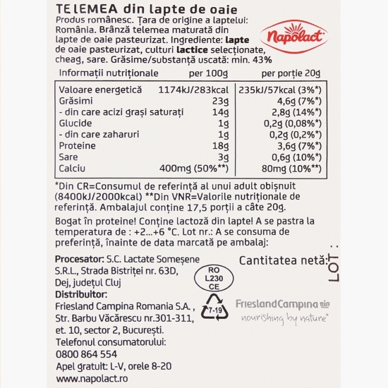 Telemea de oaie 350g