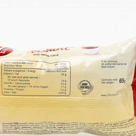 Croissant cu cremă de cacao 65g