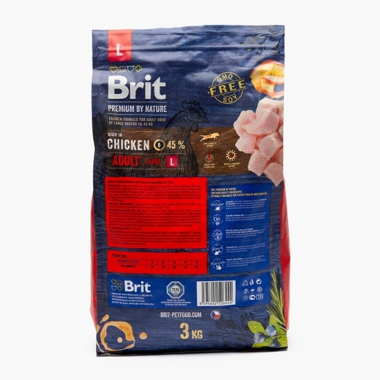 Hrană uscată premium pentru câini adult L (25-45kg), cu pui, 3kg 
