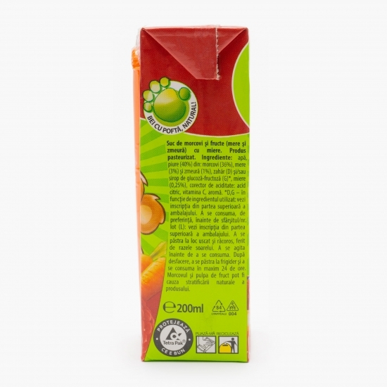 Suc de morcovi, mere şi zmeură 0.2l