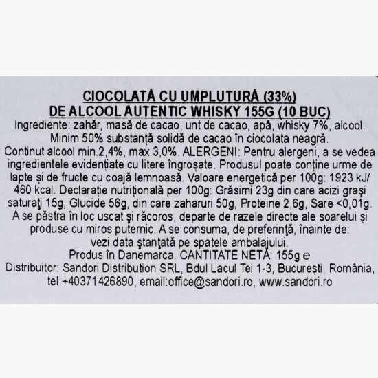 Bomboane de ciocolată cu whisky Single Malts Scotch Collection 155g