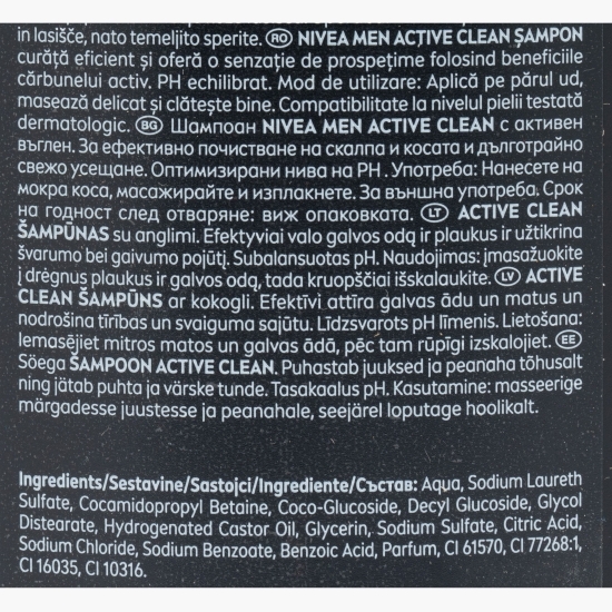 Şampon pentru bărbați Men Activ Clean 400ml