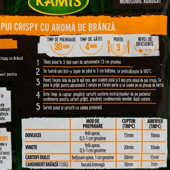 Mix pentru pui crispy, cu brânză, 70g